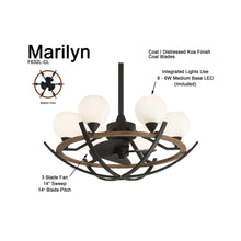 Load image into Gallery viewer, Marilyn LED Ceiling Fan in Detail.
