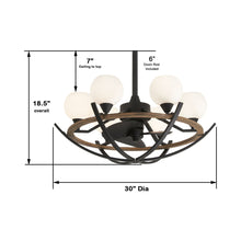 Load image into Gallery viewer, Marilyn LED Ceiling Fan - line drawing.
