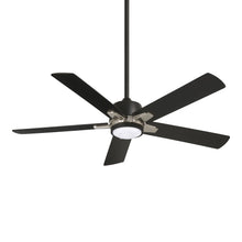 Load image into Gallery viewer, Stout LED Ceiling Fan in Coal/Brushed Nickel.
