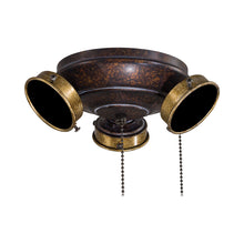 Load image into Gallery viewer, Timeless Fan Light Kit in Mottled Copper/Gold Highlights.
