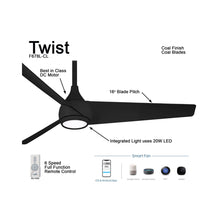 Load image into Gallery viewer, Twist LED Ceiling Fan in Detail.
