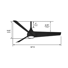 Load image into Gallery viewer, Twist LED Ceiling Fan - line drawing.
