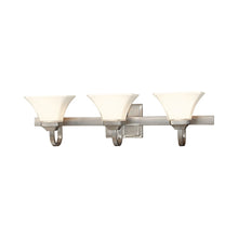 Load image into Gallery viewer, Agilis Bath Wall Light in Brushed Nickel (3-Light).

