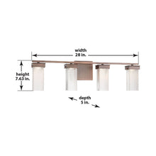 Load image into Gallery viewer, Dewberry Lane LED Bath Wall Light - line drawing.
