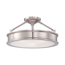 Load image into Gallery viewer, Harbour Point 3-Light Semi Flush Mount Ceiling Light in Brushed Nickel.
