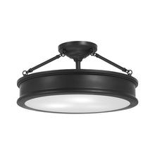 Load image into Gallery viewer, Harbour Point 3-Light Semi Flush Mount Ceiling Light in Coal.

