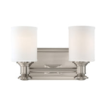 Load image into Gallery viewer, Harbour Point Bath Wall Light in Brushed Nickel (2-Light).
