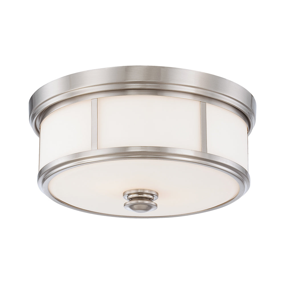Harbour Point Flush Mount Ceiling Light in Brushed Nickel.