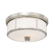 Load image into Gallery viewer, Harbour Point Flush Mount Ceiling Light in Polished Nickel.
