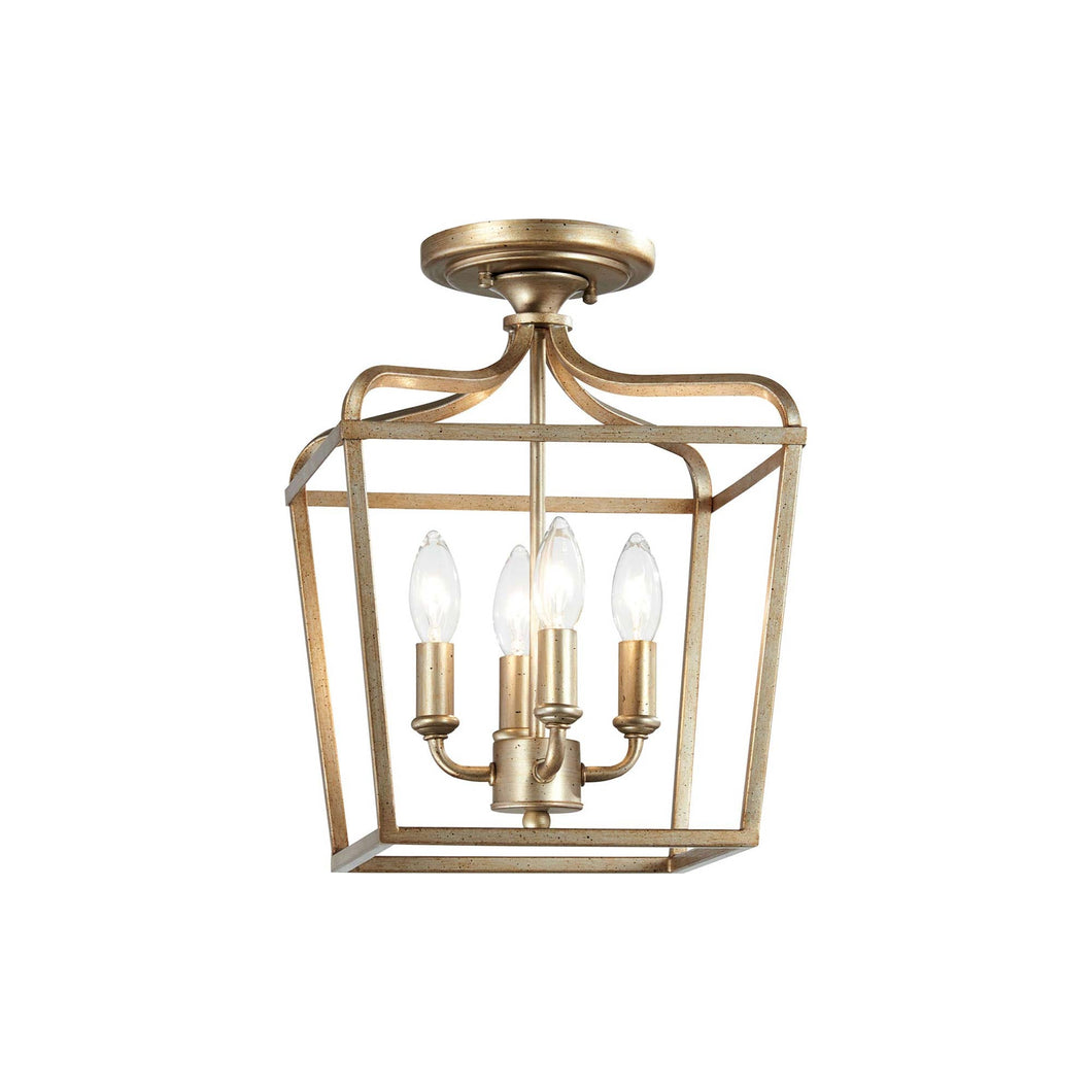 Laurel Estate Foyer Semi Flush Mount Ceiling Light in Brio Gold (Small).