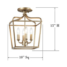 Load image into Gallery viewer, Laurel Estate Foyer Semi Flush Mount Ceiling Light - line drawing.
