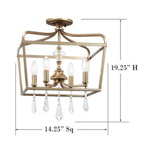 Load image into Gallery viewer, Laurel Estate Foyer Semi Flush Mount Ceiling Light - line drawing.
