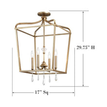 Load image into Gallery viewer, Laurel Estate Foyer Semi Flush Mount Ceiling Light - line drawing.

