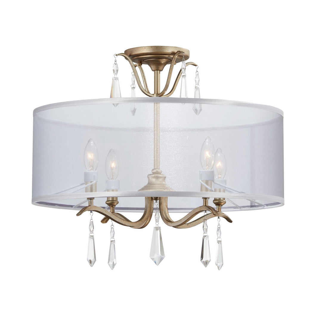 Laurel Estate Semi Flush Mount Ceiling Light in Brio Gold.