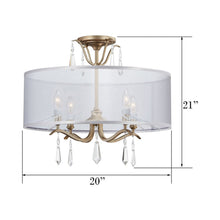 Load image into Gallery viewer, Laurel Estate Semi Flush Mount Ceiling Light - line drawing.
