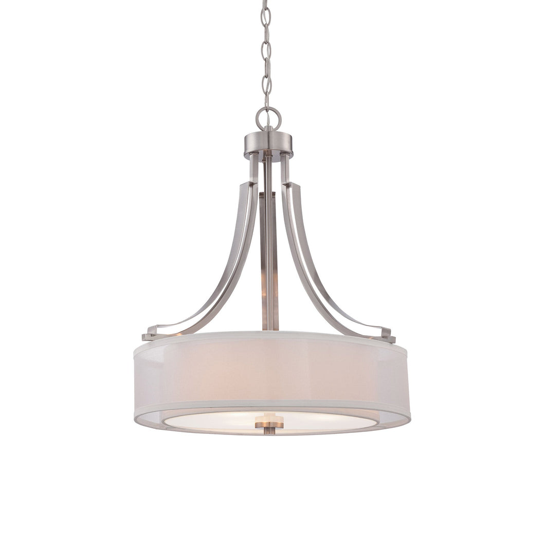 Parsons Studio Pendant Light in Brushed Nickel.