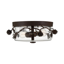 Load image into Gallery viewer, Ponderosa Ridge Outdoor Flush Mount Ceiling Light in Detail.
