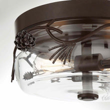 Load image into Gallery viewer, Ponderosa Ridge Outdoor Flush Mount Ceiling Light in Detail.
