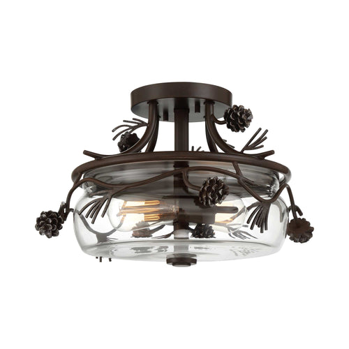 Ponderosa Ridge Outdoor Semi Flush Mount Ceiling Light.