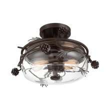 Load image into Gallery viewer, Ponderosa Ridge Outdoor Semi Flush Mount Ceiling Light in Detail.
