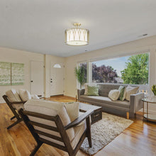Load image into Gallery viewer, Regal Terrace LED Semi Flush Mount Ceiling Light in living room.
