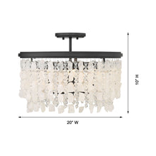 Load image into Gallery viewer, Shimmering Elegance Semi Flush Mount Ceiling Light - line drawing.
