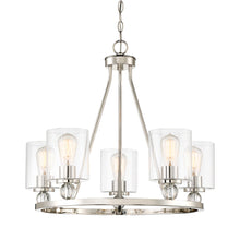 Load image into Gallery viewer, Studio 5 Chandelier in Polished Nickel (5-Light).
