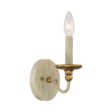 Load image into Gallery viewer, Westchester County Wall Light in Farmhouse White with Gilded Gold Leaf (1-Light).
