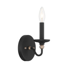 Load image into Gallery viewer, Westchester County Wall Light in Sand Coal with Skyline Gold Leaf (1-Light).
