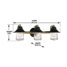 Load image into Gallery viewer, Westfield Manor Bath Wall Light - line drawing.
