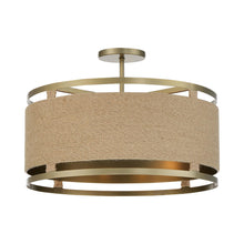 Load image into Gallery viewer, Windward Passage Semi Flush Mount Ceiling Light in Soft Brass.
