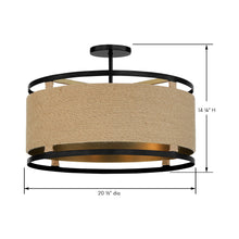 Load image into Gallery viewer, Windward Passage Semi Flush Mount Ceiling Light - line drawing.
