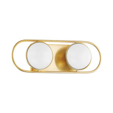 Load image into Gallery viewer, Amy Bath Vanity Light in Aged Brass (2-Light).
