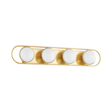 Load image into Gallery viewer, Amy Bath Vanity Light in Aged Brass (4-Light).
