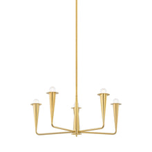 Load image into Gallery viewer, Danna Chandelier in Aged Brass (5-Light).
