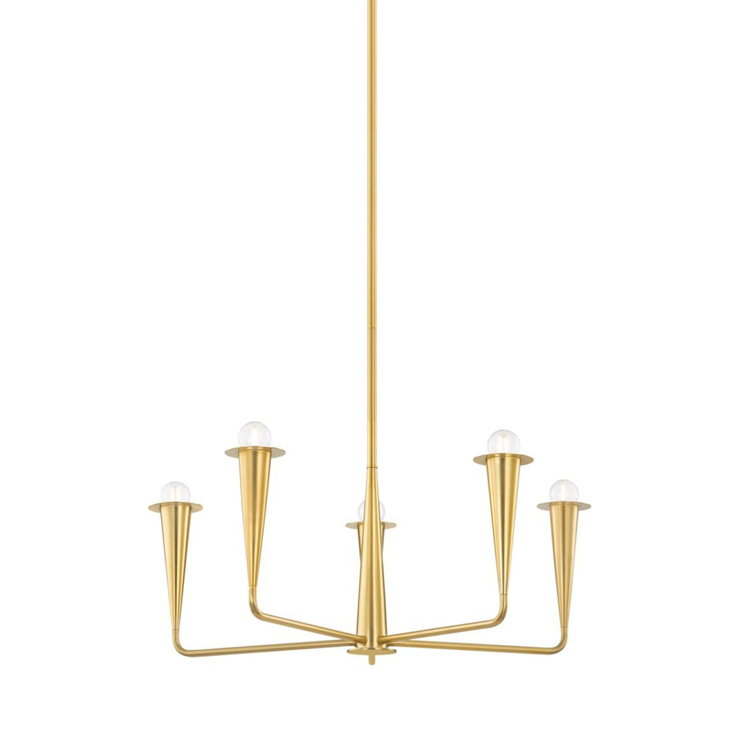 Danna Chandelier in Aged Brass (5-Light).