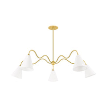 Load image into Gallery viewer, Onda Chandelier in Aged Brass (5-Light).
