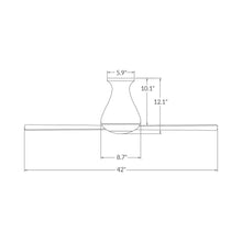 Load image into Gallery viewer, Altus 42-Inch Flush Mount Ceiling Fan - line drawing.
