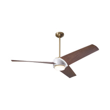 Load image into Gallery viewer, Ambit DC LED Ceiling Fan in Satin Brass/Matte White (Mahogany Blade).
