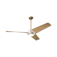 Load image into Gallery viewer, Ambit DC LED Ceiling Fan in Satin Brass/Matte White (Maple Blade).
