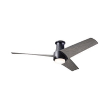 Load image into Gallery viewer, Ambit DC LED Flush Mount Ceiling Fan in Matte Black (Graywash Blade).
