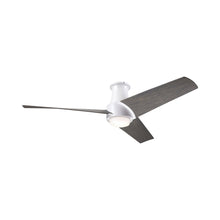 Load image into Gallery viewer, Ambit DC LED Flush Mount Ceiling Fan in Matte White (Graywash Blade).
