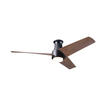 Load image into Gallery viewer, Ambit DC LED Flush Mount Ceiling Fan in Matte Black (Mahogany Blade).

