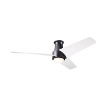Load image into Gallery viewer, Ambit DC LED Flush Mount Ceiling Fan in Matte Black (Matte White Blade).
