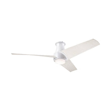 Load image into Gallery viewer, Ambit DC LED Flush Mount Ceiling Fan in Matte White (Whitewash Blade).
