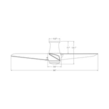Load image into Gallery viewer, Ambit DC LED Flush Mount Ceiling Fan - line drawing.
