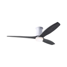 Load image into Gallery viewer, Arbor DC LED Flush Mount Ceiling Fan in Gloss White (Ebony Blade).
