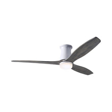 Load image into Gallery viewer, Arbor DC LED Flush Mount Ceiling Fan in Gloss White (Graywash Blade).
