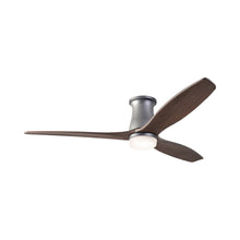 Load image into Gallery viewer, Arbor DC LED Flush Mount Ceiling Fan in Graphite (Mahogany Blade).
