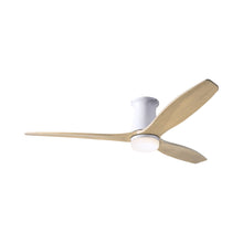 Load image into Gallery viewer, Arbor DC LED Flush Mount Ceiling Fan in Gloss White (Maple Blade).
